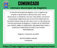 DISPONIBILIZAÇÃO DO PROJETO DE LEI 2168/2024 