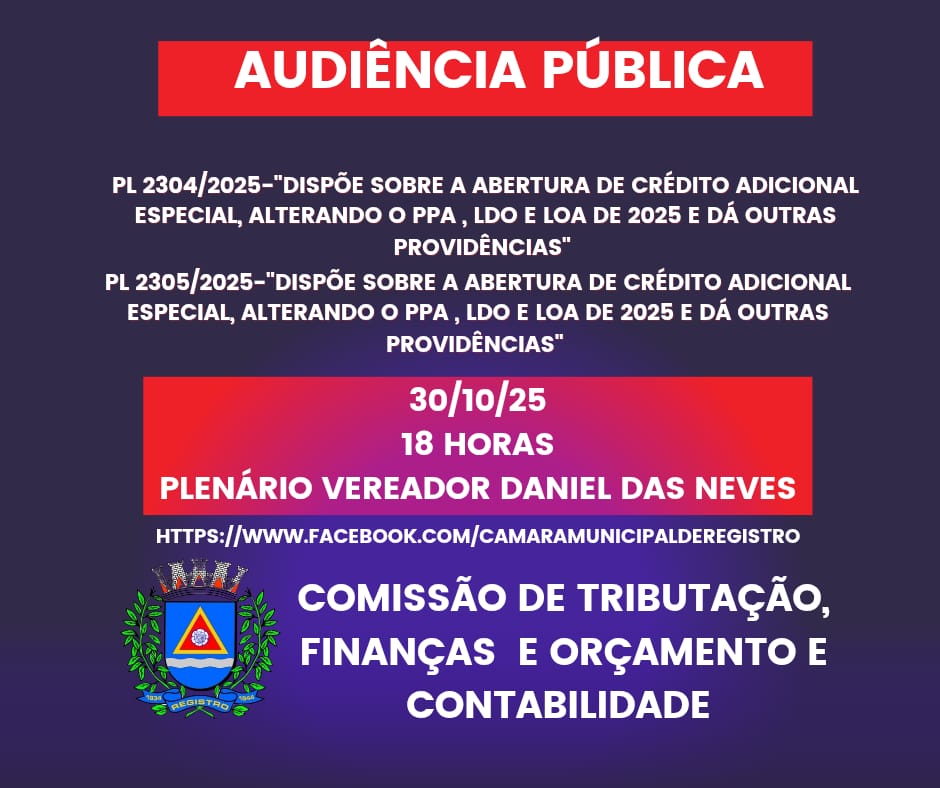 Audiência Pública - PL 2304/2025 e PL 2305/2025