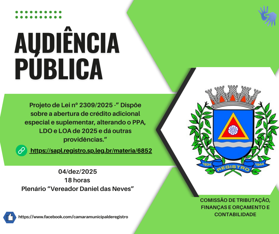 AUDIÊNCIA PÚBLICA - PL 2309/2025