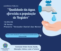 Audiência Pública "Qualidade da água oferecida a população de Registro"