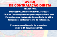 AVISO DE CONTRATAÇÃO DIRETA - REABERTURA