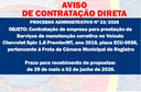 AVISO DE CONTRATAÇÃO DIRETA - Manutenção corretiva de Veículo