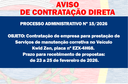 AVISO DE CONTRATAÇÃO DIRETA -  Manutenção corretiva de Veículo