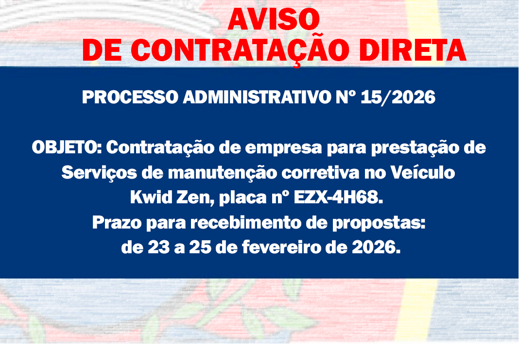 AVISO DE CONTRATAÇÃO DIRETA -  Manutenção corretiva de Veículo