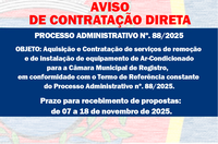 AVISO DE CONTRATAÇÃO DIRETA - PROCESSO ADMINISTRATIVO N° 88/2025