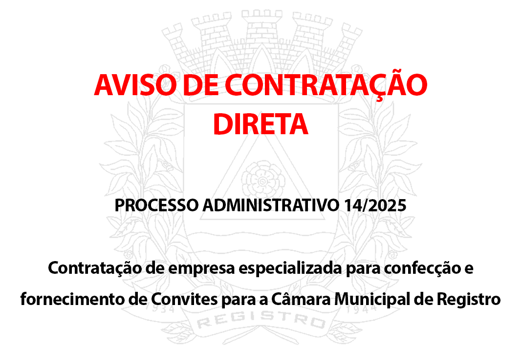 AVISO DE CONTRATAÇÃO DIRETA - PROCESSO ADMINISTRATIVO 14/2025