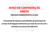 AVISO DE CONTRATAÇÃO DIRETA - PROCESSO ADMINISTRATIVO 53/2025