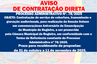 AVISO DE CONTRATAÇÃO DIRETA - PROCESSO ADMINISTRATIVO N° 78/2025