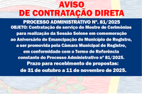 AVISO DE CONTRATAÇÃO DIRETA -  PROCESSO ADMINISTRATIVO N ° 81/2025