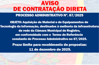 AVISO DE CONTRATAÇÃO DIRETA - PROCESSO ADMINISTRATIVO N° 67/2025