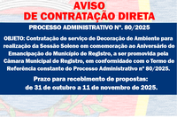 AVISO DE CONTRATAÇÃO DIRETA - PROCESSO ADMINISTRATIVO N° 80/2025