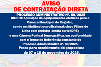 AVISO DE CONTRATAÇÃO DIRETA - PROCESSO ADMINISTRATIVO N° 89/2025