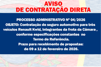AVISO DE CONTRATAÇÃO DIRETA - SEGURO AUTOMOTIVO