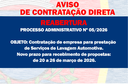 AVISO DE CONTRATAÇÃO DIRETA -  Serviço de Lavagem Automotiva - REABERTURA 3