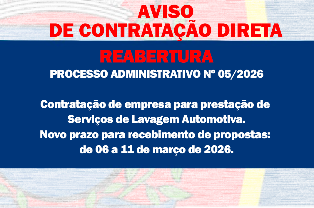 AVISO DE CONTRATAÇÃO DIRETA -  Serviço de Lavagem Automotiva - REABERTURA