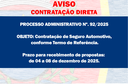 AVISO DE CONTRATAÇÃO DIRETA - Serviço de Seguro Automotivo
