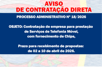 AVISO DE CONTRATAÇÃO DIRETA -  Serviço de Telefonia Móvel