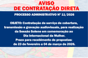 AVISO DE CONTRATAÇÃO DIRETA - Serviços audiovisuais para o Dia da Mulher