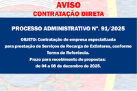 AVISO DE CONTRATAÇÃO DIRETA - Serviços de Recarga de Extintores