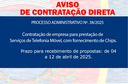 AVISO DE CONTRATAÇÃO DIRETA - Serviços de Telefonia Móvel