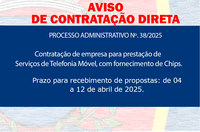 AVISO DE CONTRATAÇÃO DIRETA - Serviços de Telefonia Móvel