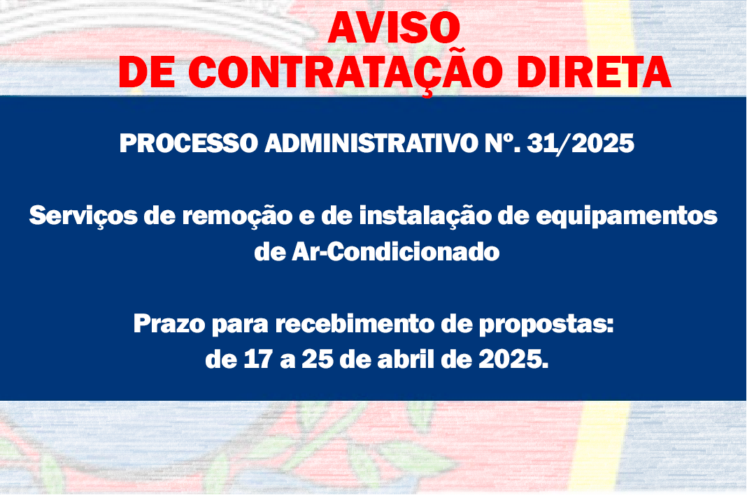 AVISO DE CONTRATAÇÃO DIRETA -  Seviço de remoção e instalação de Ar-Condicionado