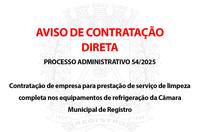 AVISO DE CONTRATAÇÃO DIRETA - PROCESSO ADMINISTRATIVO 54/2025