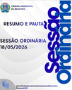 RESUMO E PAUTA DA SESSÃO ORDINÁRIA - 18/05/26