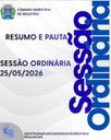 Resumo e Pauta da Sessão Ordinária - 25/05/26