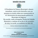 Sessão Solene marcará os 81 anos de Registro 