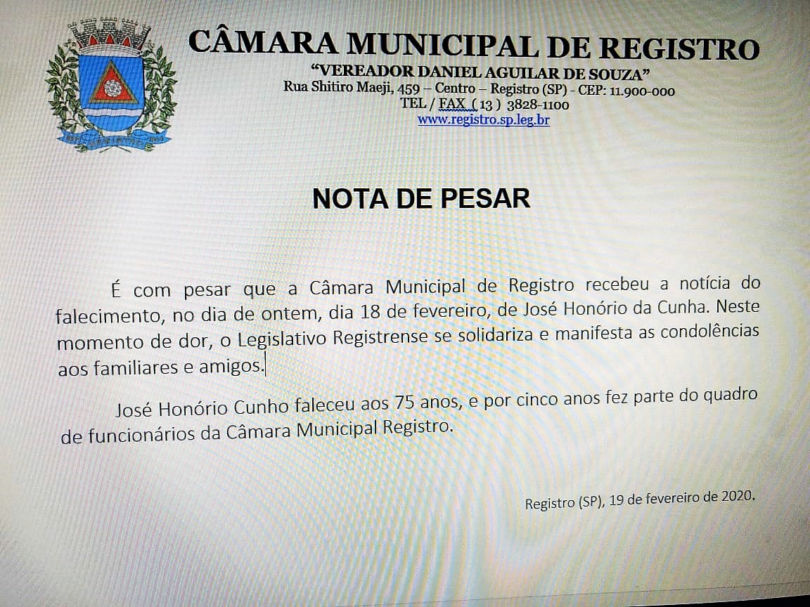 NOTA DE PESAR