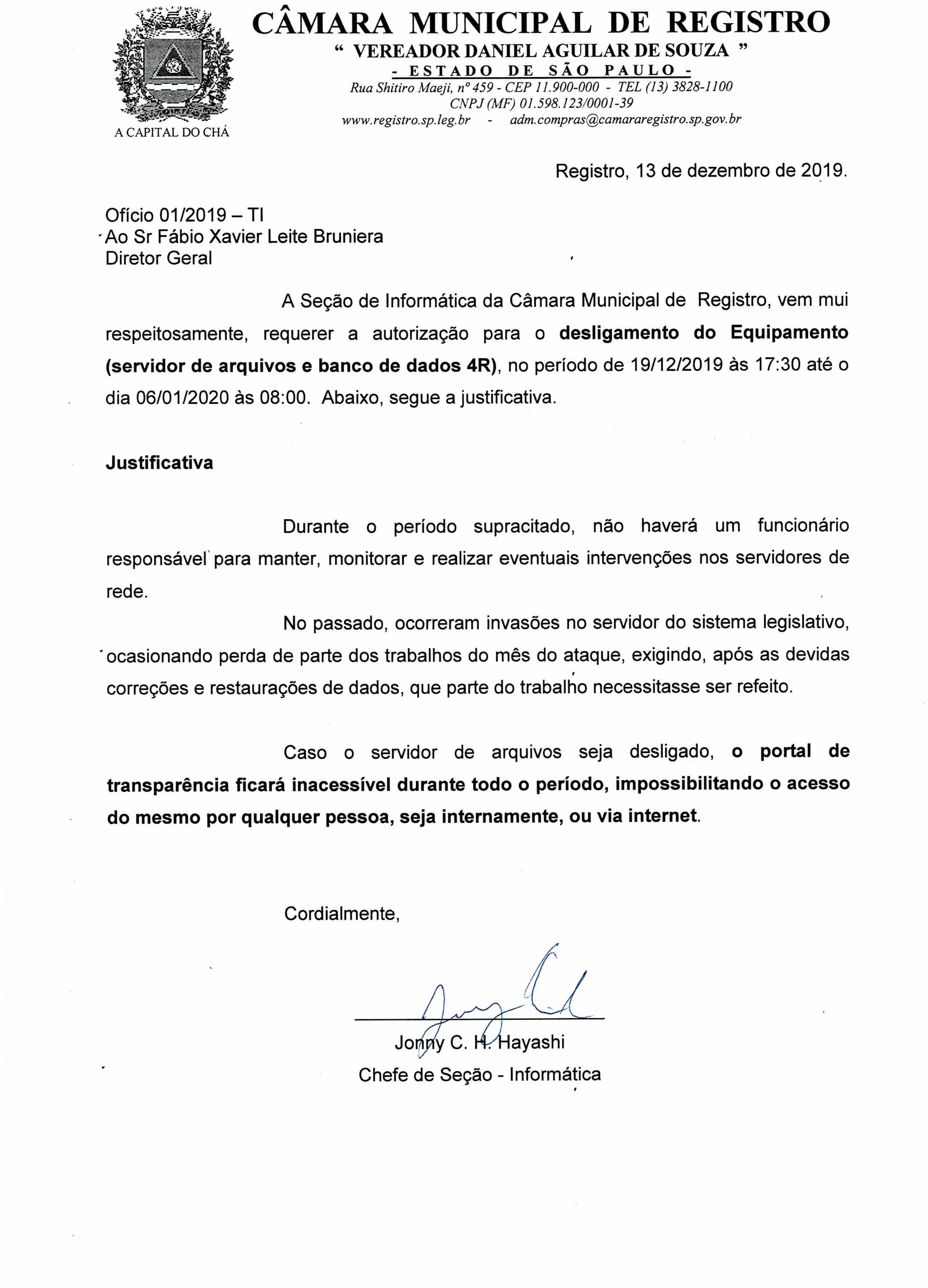 Portal da Câmara ficará inacessível por questões de segurança